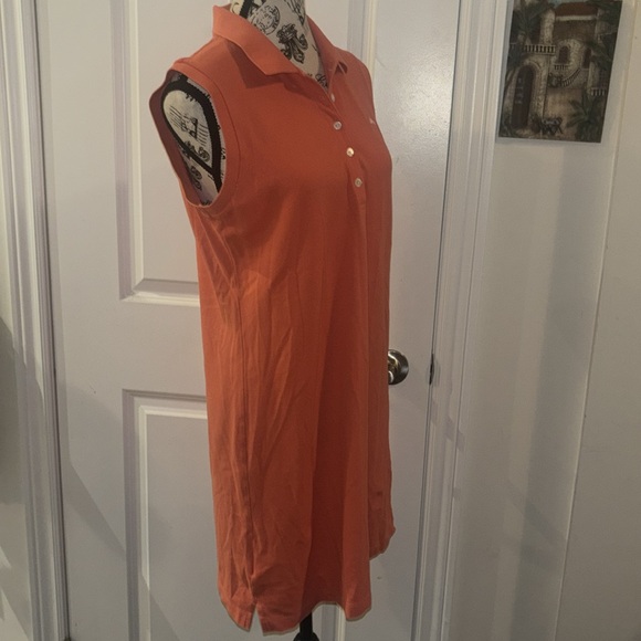 Tommy Bahama Shirt Dress Women Medium Orange Polo Short Sleeve Women’s - Picture 4 of 7